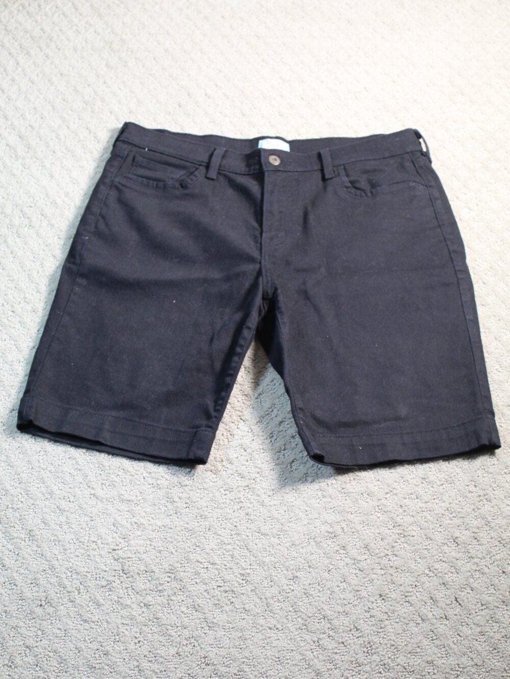 Levi's 515 Bermuda Women's 14 Black Denim Jean Shorts Cotton Blend Some Stretch